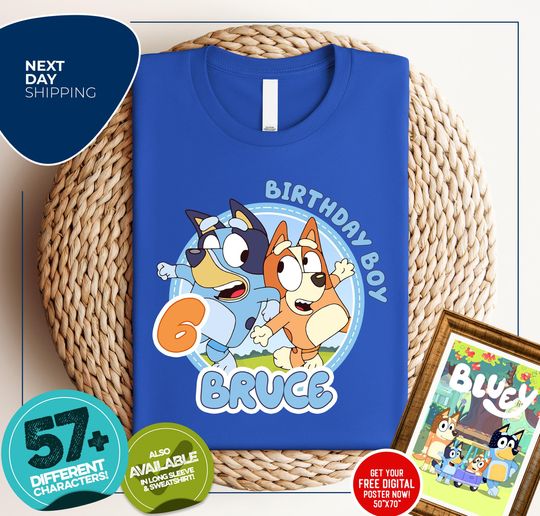 BlueyDad Birthday Shirt | Custom BlueyDad Shirt | Birthday Shirt for Boy and Girl | Family Matching Shirts | Personalized Shirt | Birthday Outfit