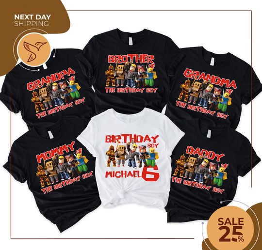Discover Custom Birthday Boy Shirt | Family Birthday Shirts | Birthday Tshirt | Bday Family Tee | Video Game Matching Birthday| Birthday Robots Shirt