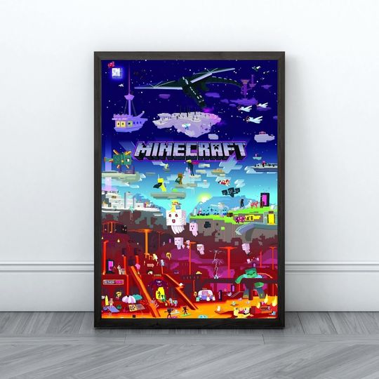 Minecraft Prints, Creeper, Steve, Zombie,Nursery Decor, Video Game Digital Print, Kids Room Decor Wall Art Playroom, Minecraft Wall Art