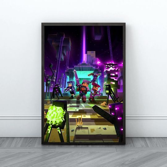 Minecraft Prints, Creeper, Steve, Zombie,Nursery Decor, Video Game Digital Print, Kids Room Decor Wall Art Playroom, Minecraft Wall Art