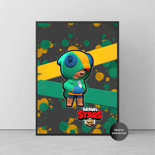 Brawl Stars Digital Poster Brawl Stars Clipart Brawl Stars Instant download Kids Nursery Kids Room Gift for birthday Sandy Squeak