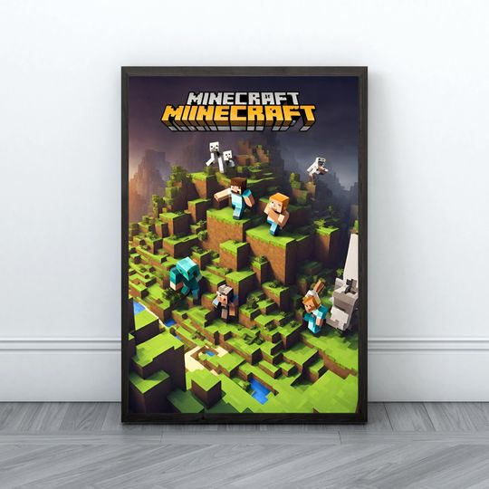 Minecraft Prints, Creeper, Steve, Zombie,Nursery Decor, Video Game Digital Print, Kids Room Decor Wall Art Playroom, Minecraft Wall Art