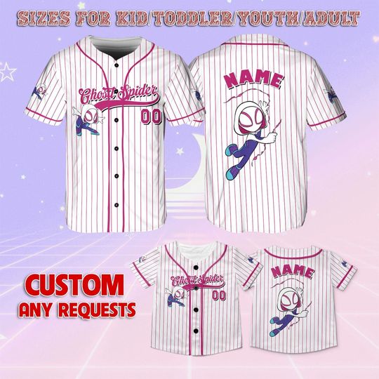 Spidey And His Amazing Friends Ghost Spider Jersey, Disney Ghost Spider Characters Jersey, Spidey And His Amazing Friends Cartoon Shirt