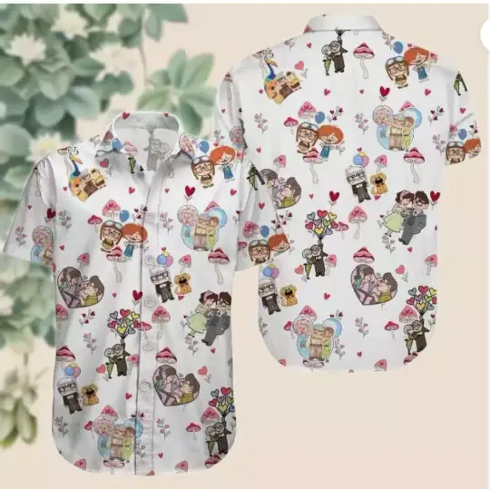 Carl And Ellie Happiness Is Growing With You Pixar Up Couple 3D HAWAII SHIRT
