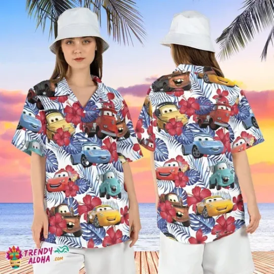 Discover Pixar Cars 4th of July Hibiscus Independence Day Disney Shirt