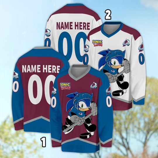 Discover Personalized Colorado Sonic Hockey Jersey, The Hedgehog Jersey For Men With Your Team Name, Fan Hockey Jersey