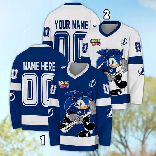 Personalized Tampa Bay Sonic Hockey Jersey, The Hedgehog Jersey For Men With Your Team Name, Fan Hockey Jersey