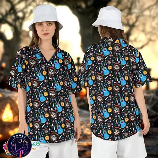 Discover Coco Musical Miguel Sugar Skull Disney Inspired Hawaiian Shirt