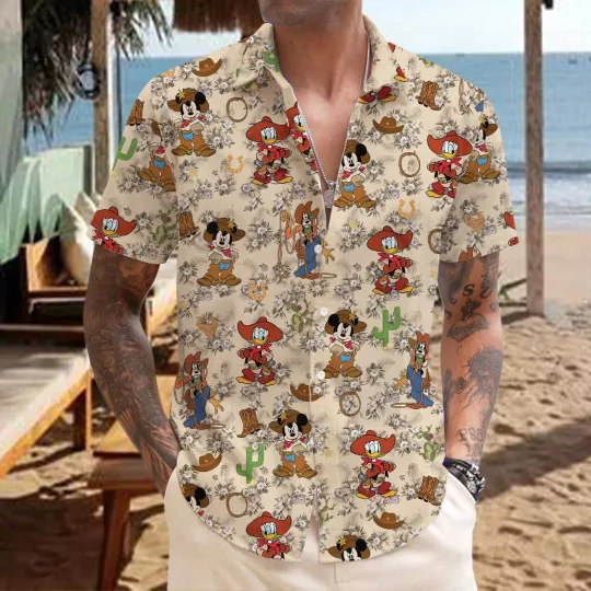 Discover Disney Western Country Hawaiian Shirt Disney Western Cowboy Shirt