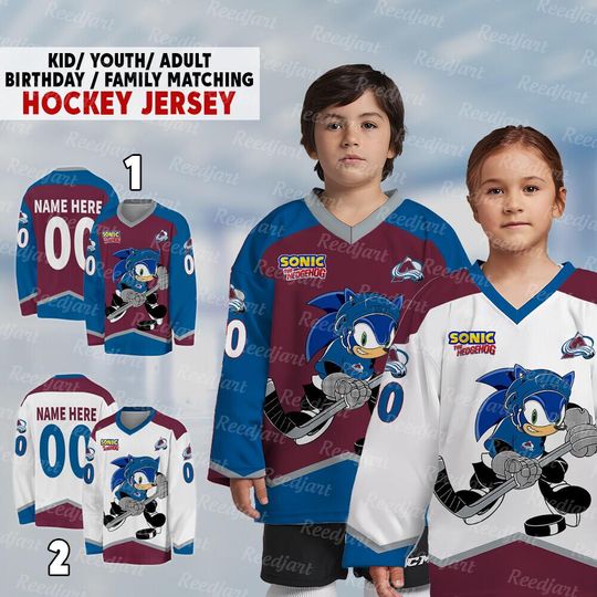 Personalized Colorado Sonic Hockey Jersey, The Hedgehog Jersey For Men With Your Team Name, Fan Hockey Jersey