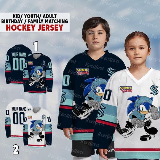 Discover Personalized Seattle Sonic Hockey Jersey, The Hedgehog Jersey For Men With Your Team Name, Fan Hockey Jersey
