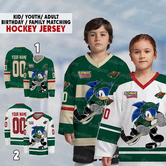 Personalized Minnesota Sonic Hockey Jersey, The Hedgehog Jersey For Men With Your Team Name, Fan Hockey Jersey