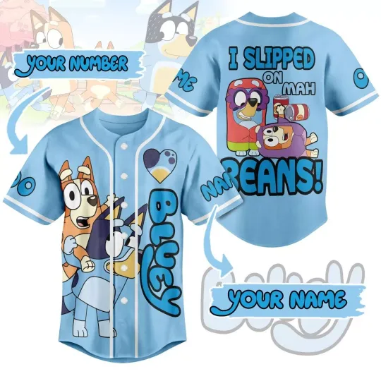 Personalized BlueyDad Baseball Shirt, Custom BlueyDad Jersey Shirt, BlueyDad Shirt Men