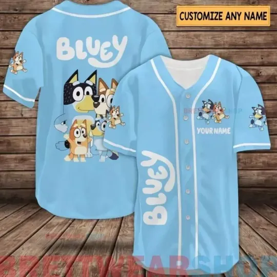 Personalized BlueyDad Baseball Shirt, Custom BlueyDad Jersey Shirt, BlueyDad Shirt Men