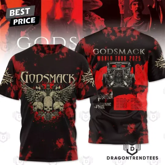 Discover Godsmack World Tour 2025 3D T-Shirt