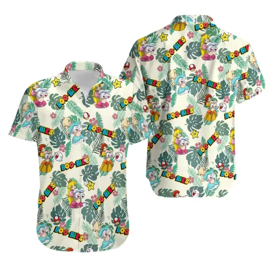 Funny Super Mario Boo-Bies Hawaiian Shirt, Princess Peach Boo Bies Hawaii shirt