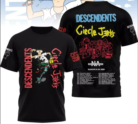 Descendents Circle Jerks Europe And UK Tour 2025 AOP 3D T-shirt