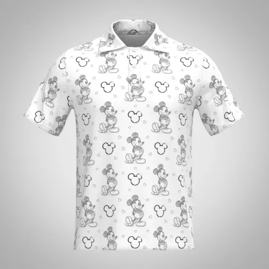 Discover Mickey Mouse Drawing Sketch Doodle Cartoom Mouse Lovers Gift Polo Shirt