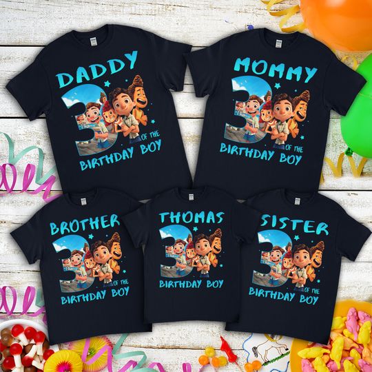 Discover Family Matching Disney Luca Birthday Shirt, Disney Trip Personalized Birthday Party, Custom Birthday Photo Kids Toddlers Adults