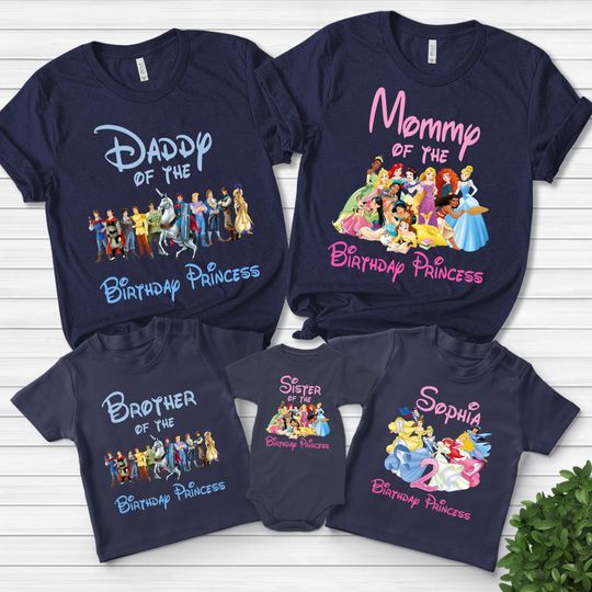 Disney Princess Birthday Shirt, Princess Birthday Party Shirt, Disney Birthday Party, Family Birthday Shirt, Matching Shirt