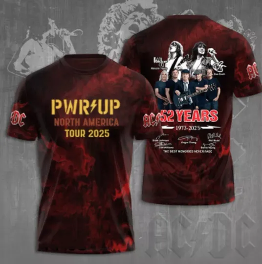 Discover AC-DC Power Up Tour 2025 Limited Edition 3D Unisex T-Shirt
