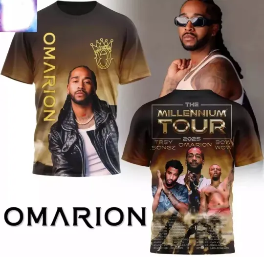 Discover Omarion The Millennium Tour 2025 3D T-Shirt