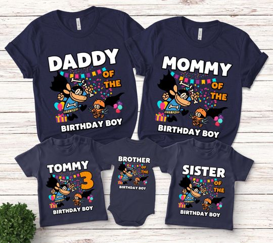 Custom Dog Man and Cat 3 Birthday Shirt, Dog Man and Cat Family Shirt, Dog Man and Cat Matching Family Shirt