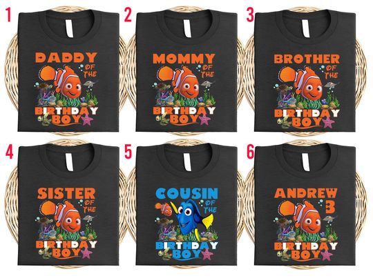 Personalized Finding Nemo Birthday Shirts, Disney Birthday Shirts, Birthday Shirts, Disneyland Shirt, Disney World Shirts, Disney