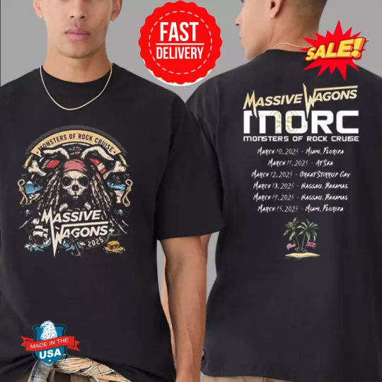 Massive Wagons Band Merch Tee Monsters Of Rock Cruise Tour 2025 T-Shirt