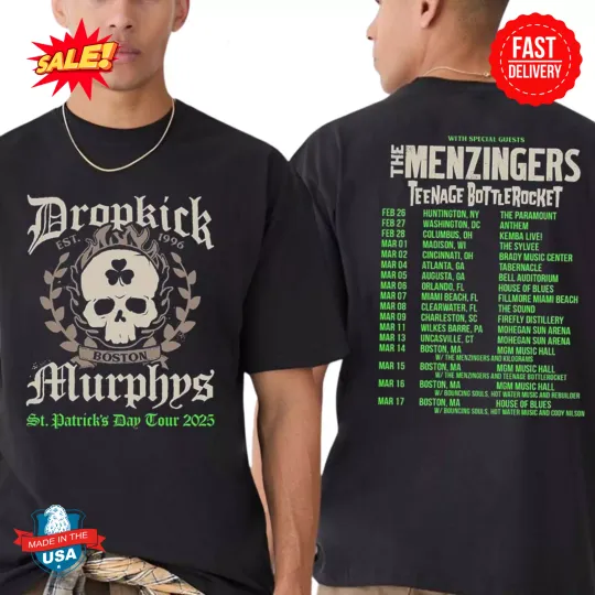 Discover Dropkick Murphys St Patrick’s Day Tour 2025 With The Menzingers T Shirt