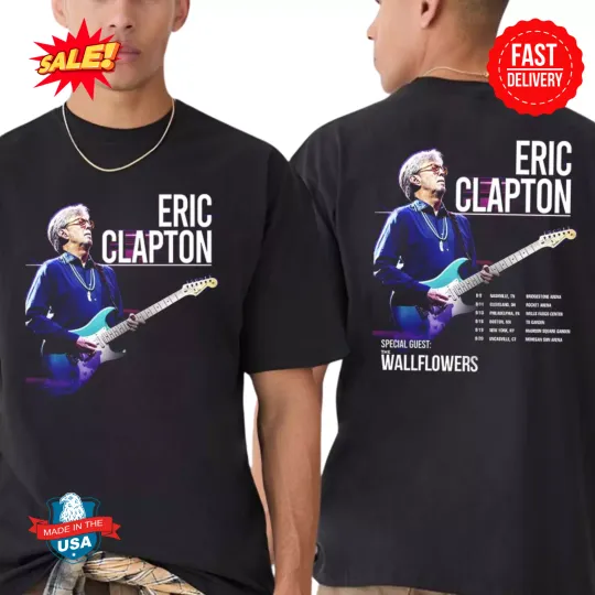 Eric Clapton US Tour 2025 With Special Guest The Wallflowers Dates List T-Shirt