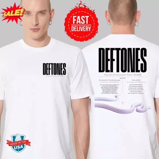 Deftone Event Poster North American Tour 2025 Dates List Classic T-Shirt