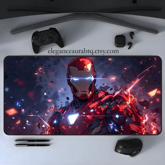 Iron Man | Marvel Mouse Pad, Comics Desk Mat, Acsessories for Gaming, Gift Idea, Colorful Desk Mat