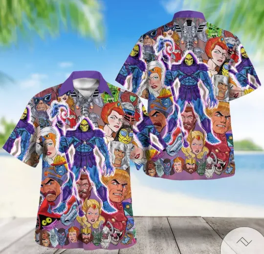 80S Cartoon Characters Hawaiian Shirt