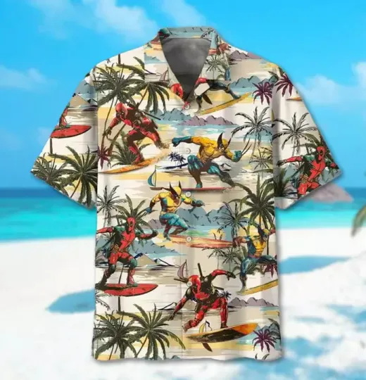 Deadpool And Wolverine Hawaiian Shirt, Aloha Summer Trip All Over Print