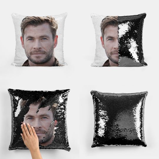 Discover CHRIS HEMSWORTH - Fan Sequin Pillowcase