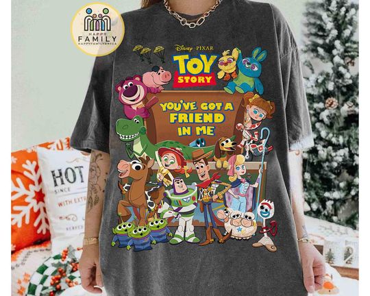 Disney Pixar Toy Story You've Got A Friend In Me T-shrit, Woody Buzz Lightyear Slinky Dog Tee, Disneyland Resort Family Vacation 2025 Gift