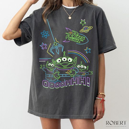 Discover Funny Disney Pixar Toy Story 3 Pizza Planet Aliens Hologram Shirt, Magic Kingdom Unisex T-shirt Family Birthday Gift Adult Kid Toddler Tee