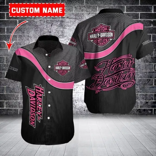 Discover Personalized Harley Motor Racing Davidsonn Casual Button Down Unisex Adult Shirt