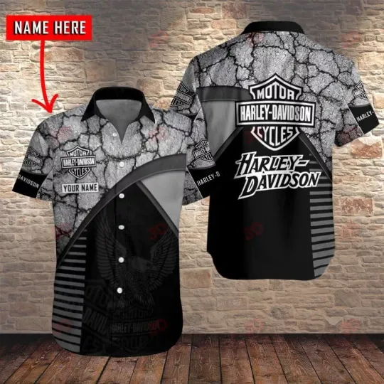 Discover Personalized Harley Motor Racing Davidsonn Casual Button Down Unisex Adult Shirt