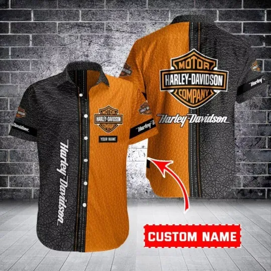 Discover Personalized Harley Motor Racing Davidsonn Casual Button Down Unisex Adult Shirt