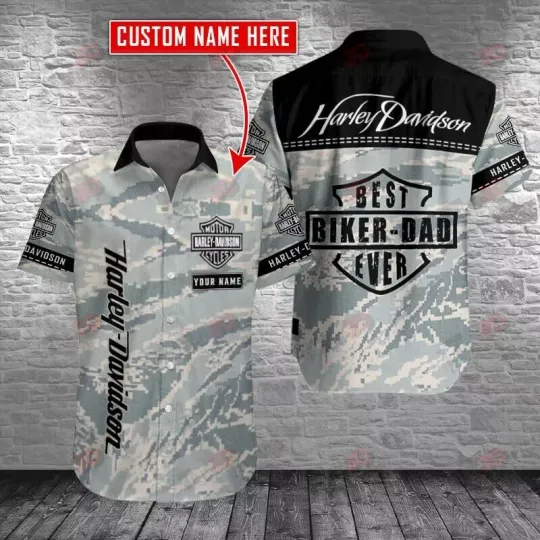 Discover Personalized Harley Motor Racing Davidsonn Casual Button Down Unisex Adult Shirt