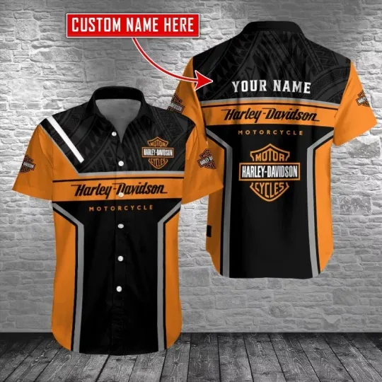 Discover Personalized Harley Motor Racing Davidsonn Casual Button Down Unisex Adult Shirt