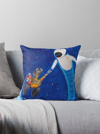 Discover Wall-e and Eve painting Pillow