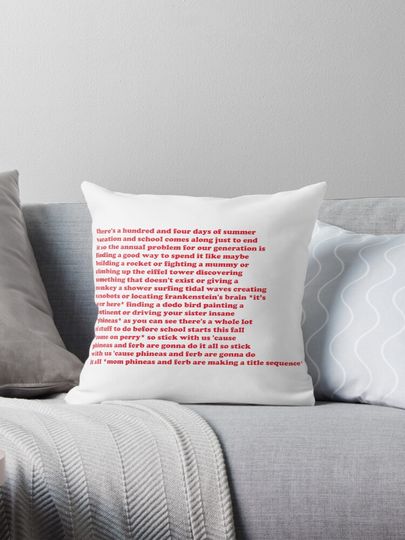 Phineas and Ferb Lyrics Pillow