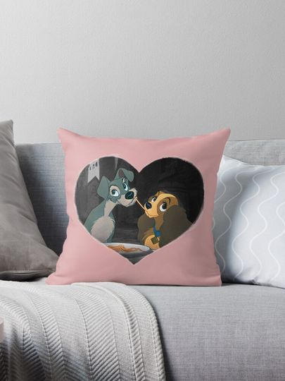 Lady and the Tramp First Kiss Pillow