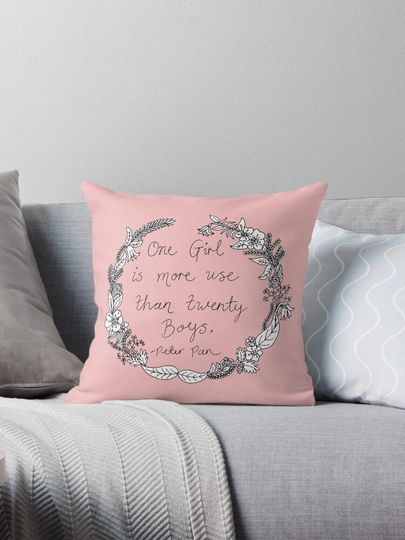 Peter Pan - One Girl Wreath Pillow