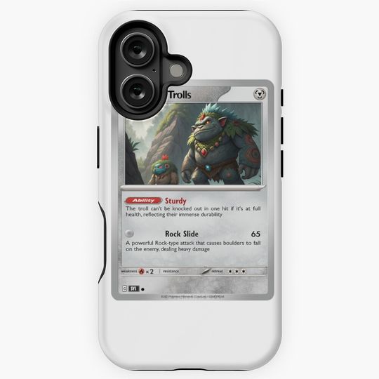 Discover Rock Trolls Frozen Card  iPhone Case