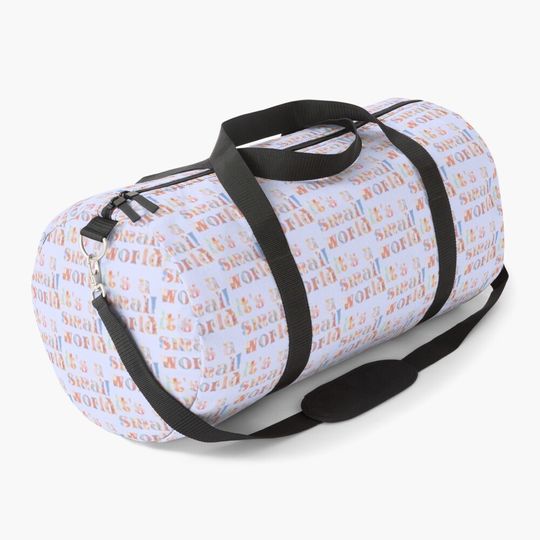 paint swirl "it's a small world" text art Duffle Bag