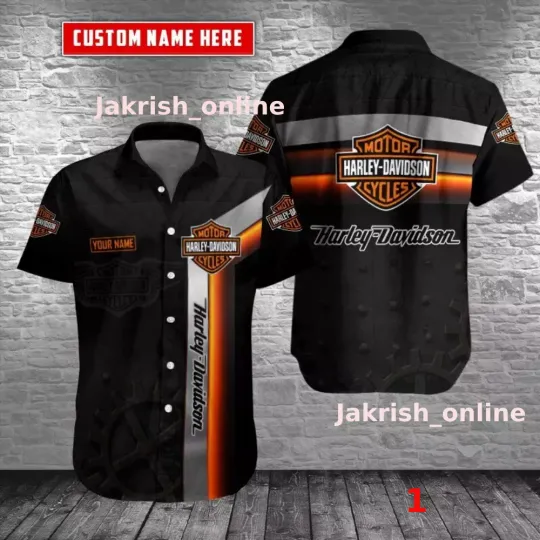 Discover Personalized Harley Motor Racing Davidsonn Casual Button Down Shirt Unisex Adult